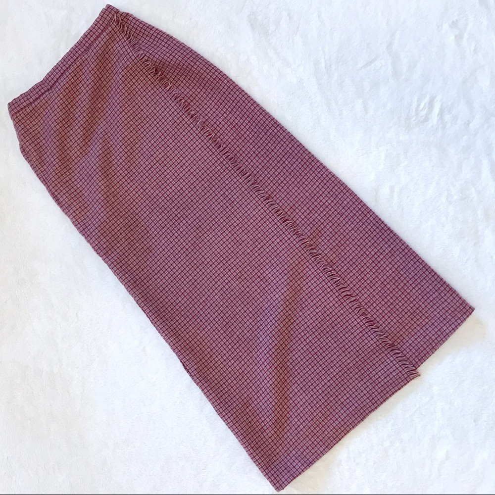 Vintage Checkered Faux Wrap Skirt
